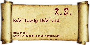Kálazdy Dávid névjegykártya